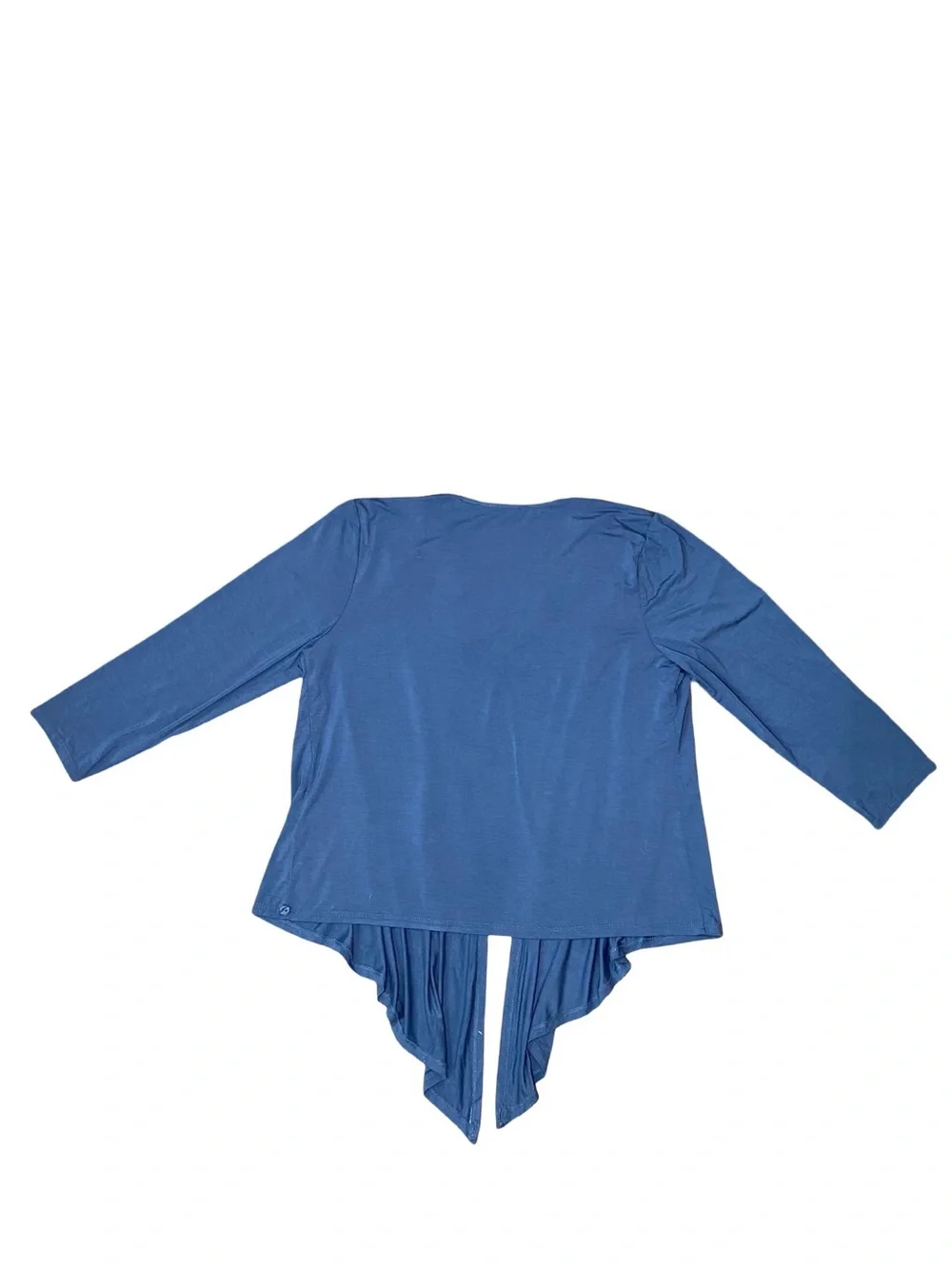 Susan Graver Weekend Blue Signature Shrug Open Front Cardigan Medium Rayon